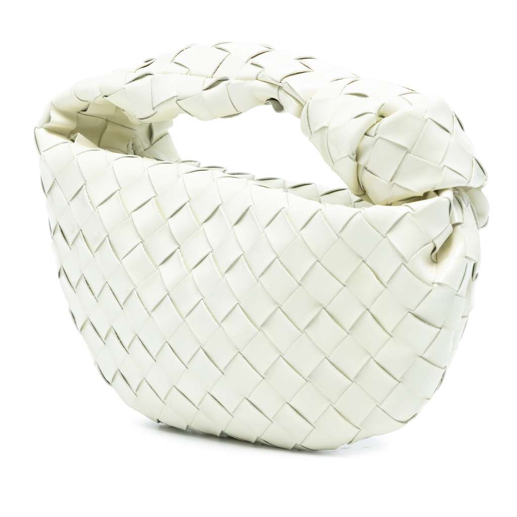 Bottega Veneta Mini Patent Intrecciato Jodie White Leather Good condition - Back View
