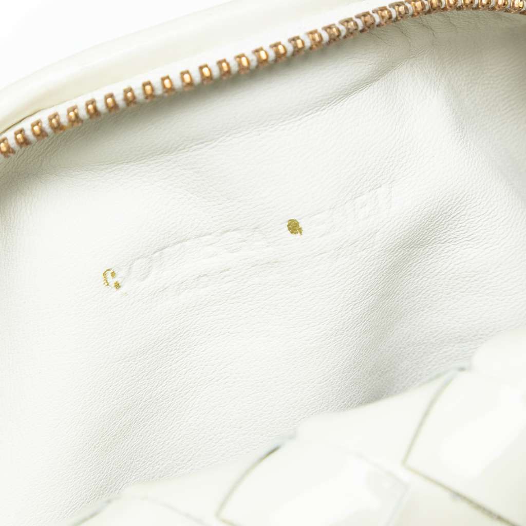 Bottega Veneta Mini Patent Intrecciato Jodie White Leather Good condition - Box View