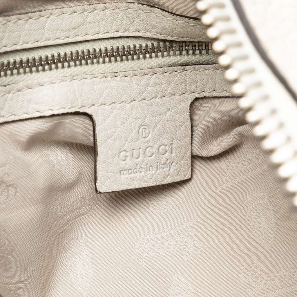 Gucci Large Leather Bamboo Bar Tote White Leather Very good condition - Box View