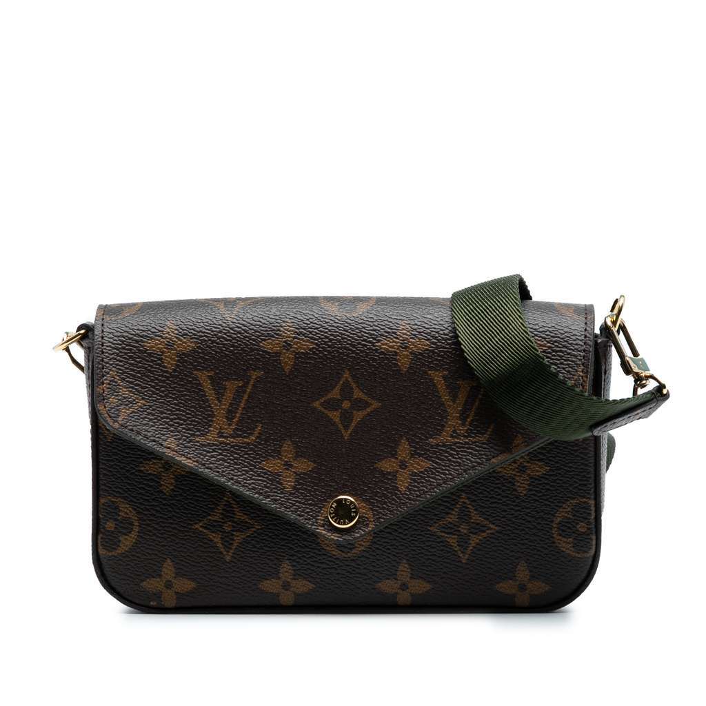 Louis Vuitton Monogram Felicie Strap And Go Brown Good - Front View