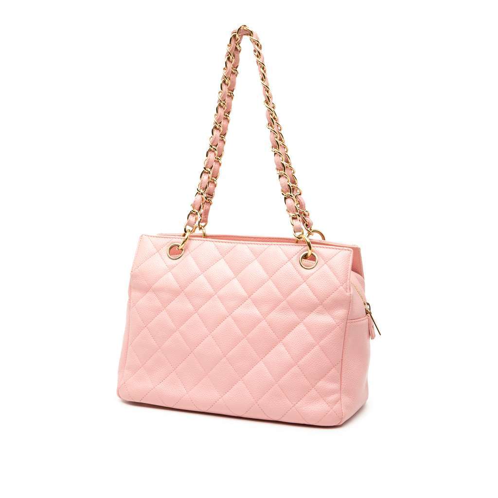 Chanel Petite Caviar Timeless Tote Pink Leather Very good condition - Back View