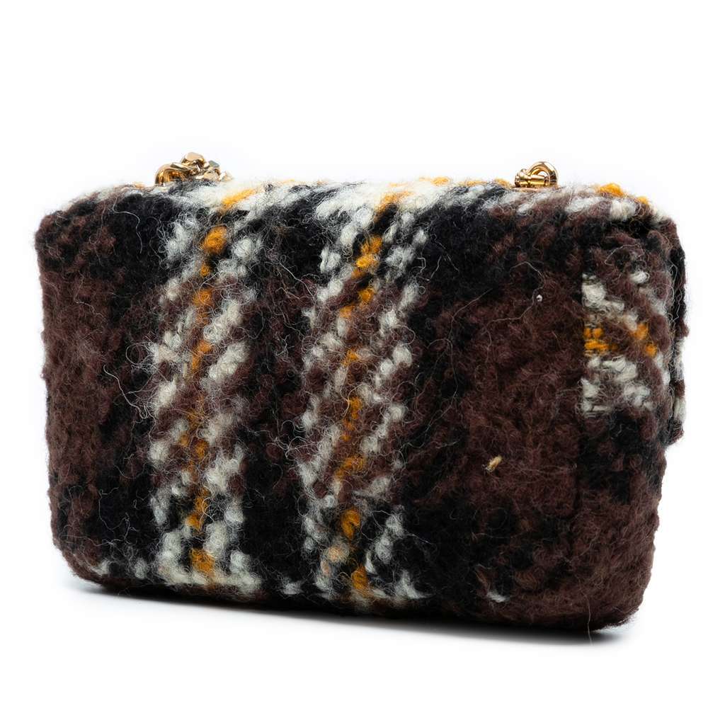 Celine Wool Triomphe Chain Shoulder Bag Black Wool Very good - Back View
