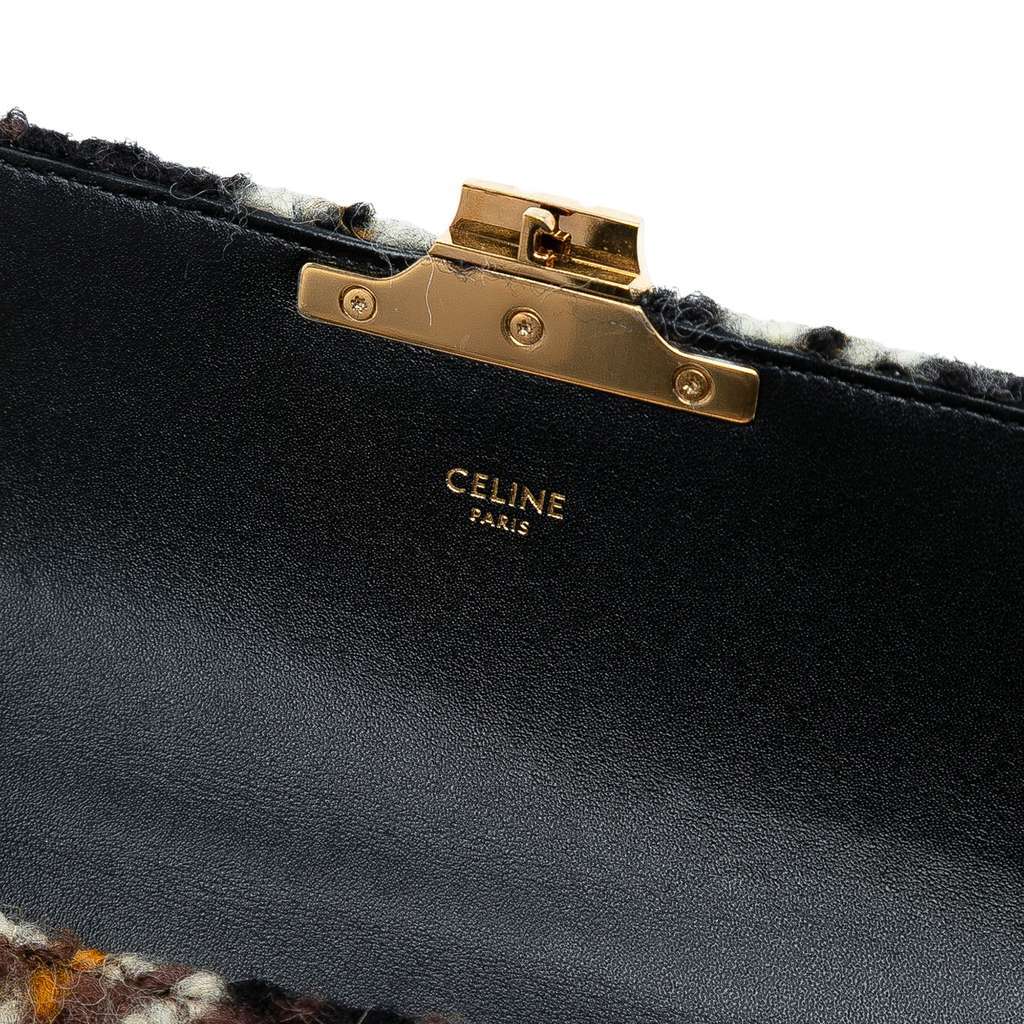 Celine Wool Triomphe Chain Shoulder Bag Black Wool Very good - Box View