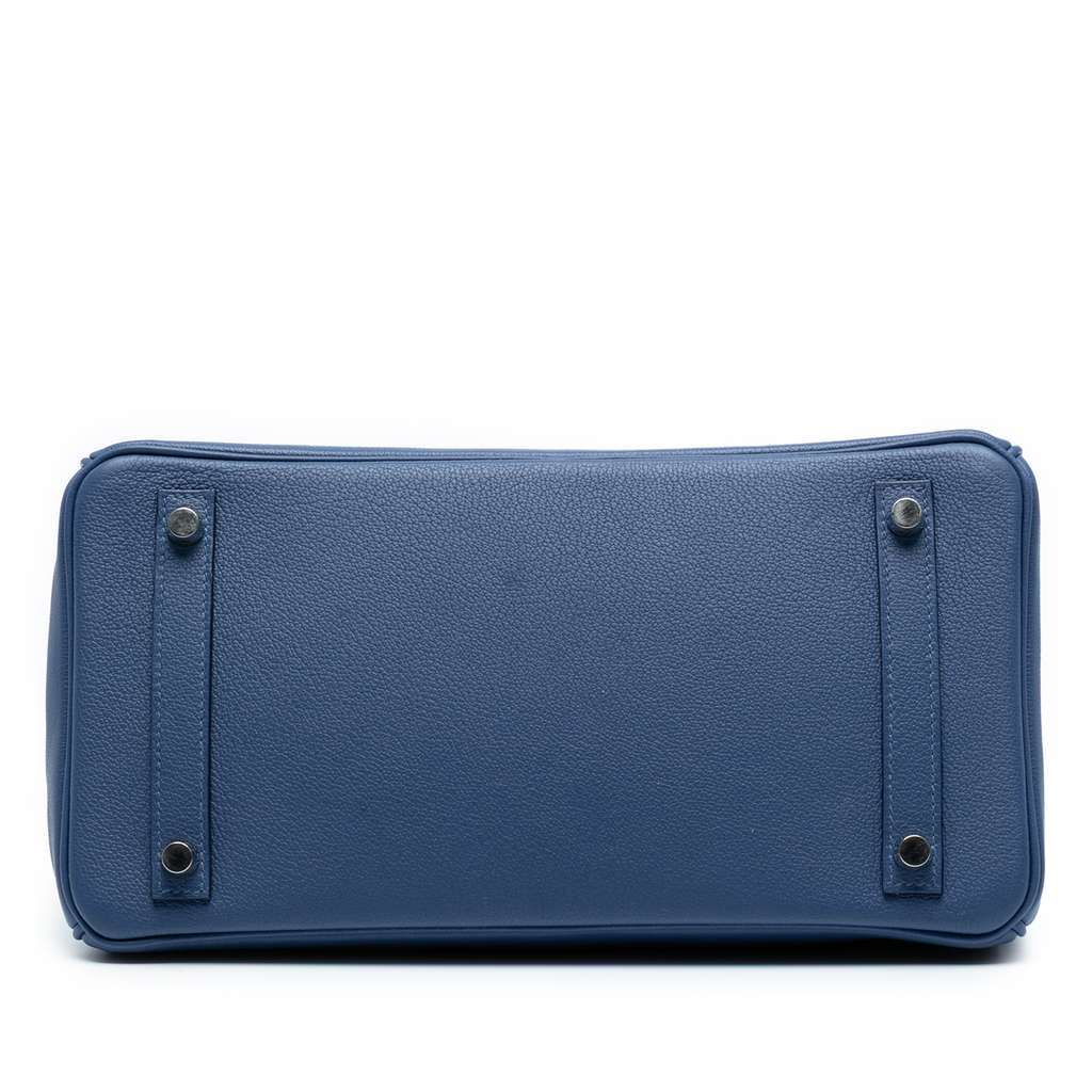Hermès Togo Birkin Retourne 30 Blue Leather Good condition - Inside View