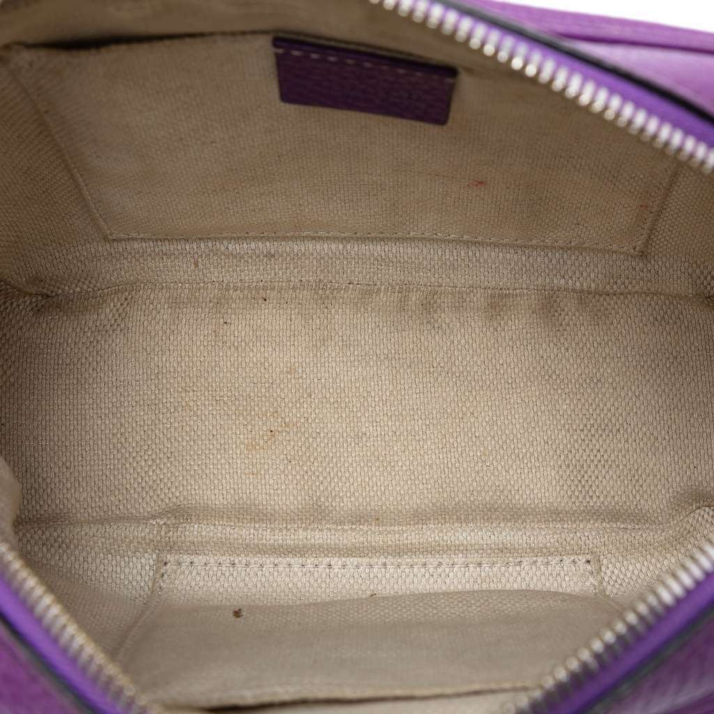 Gucci Leather Soho Disco Crossbody Purple Leather Good - Model View
