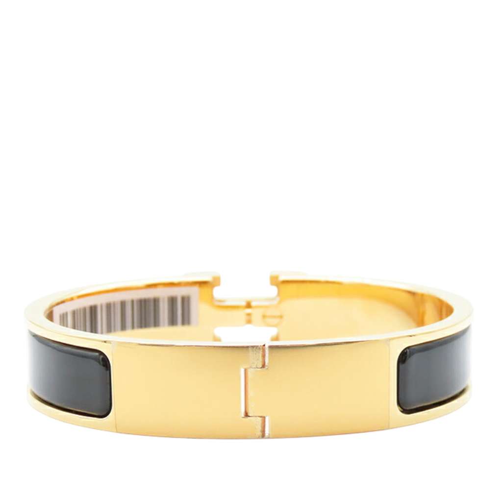 Hermès Narrow Enamel Clic H Bracelet PM Black Good condition - Back View
