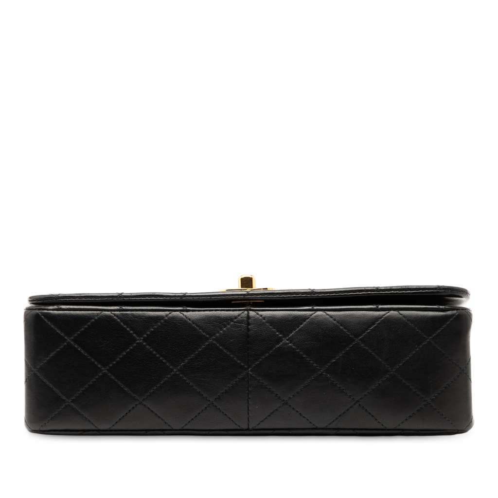 Chanel Medium Quilted Lambskin Full Flap Black Leather Good - Inside View