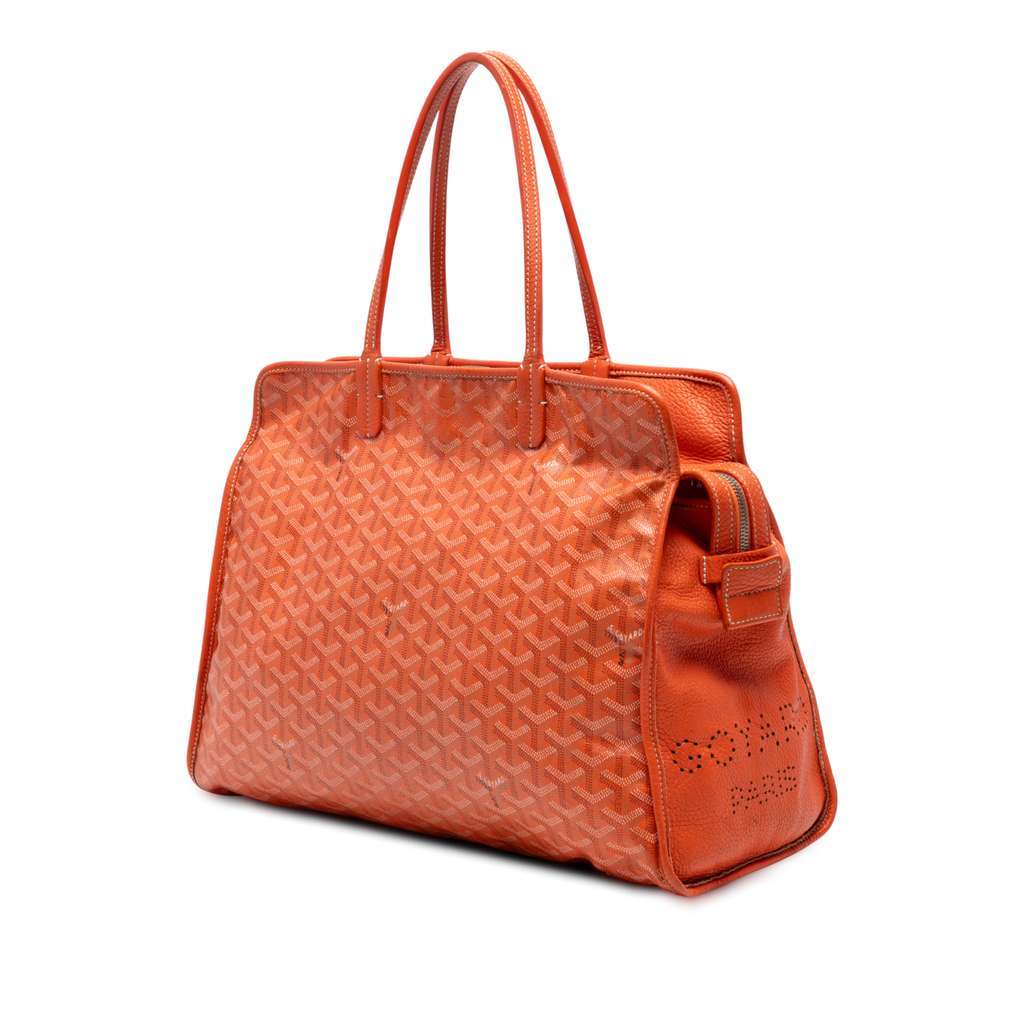 Goyard Goyardine Sac Hardy Pet Carrier PM Orange Canvas Good - Back View