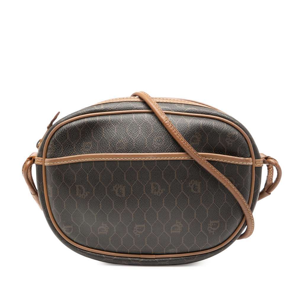 Dior Honeycomb Coated Canvas Crossbody Black Canvas Good - Front View
