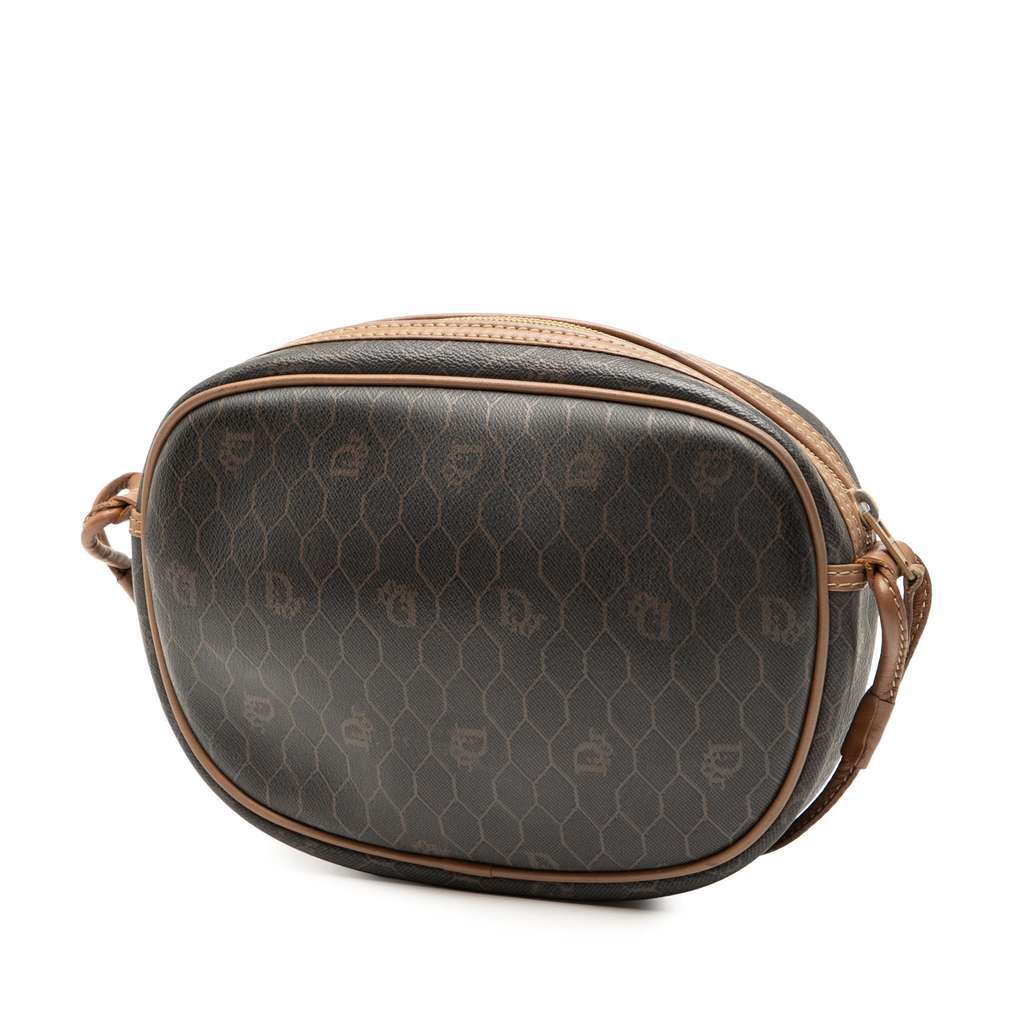 Dior Honeycomb Coated Canvas Crossbody Black Canvas Good - Back View