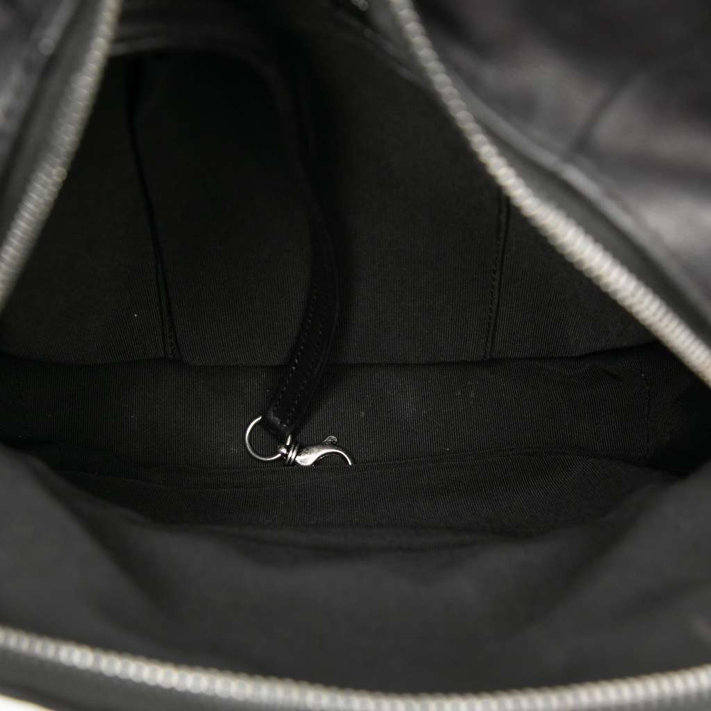 Chanel Small CC Calfskin Drawstring Flap Backpack Black Leather Very good - Model View