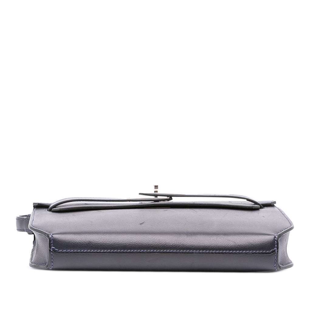 Hermès Evergrain Kelly Depeches Pouch 25 Blue Leather Very good condition - Inside View