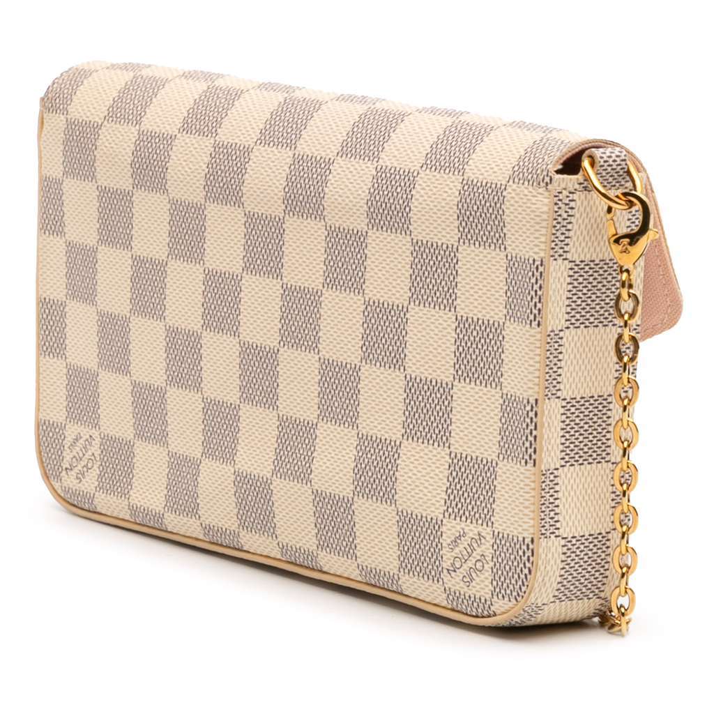 Louis Vuitton Damier Azur Pochette Felicie White Good - Back View