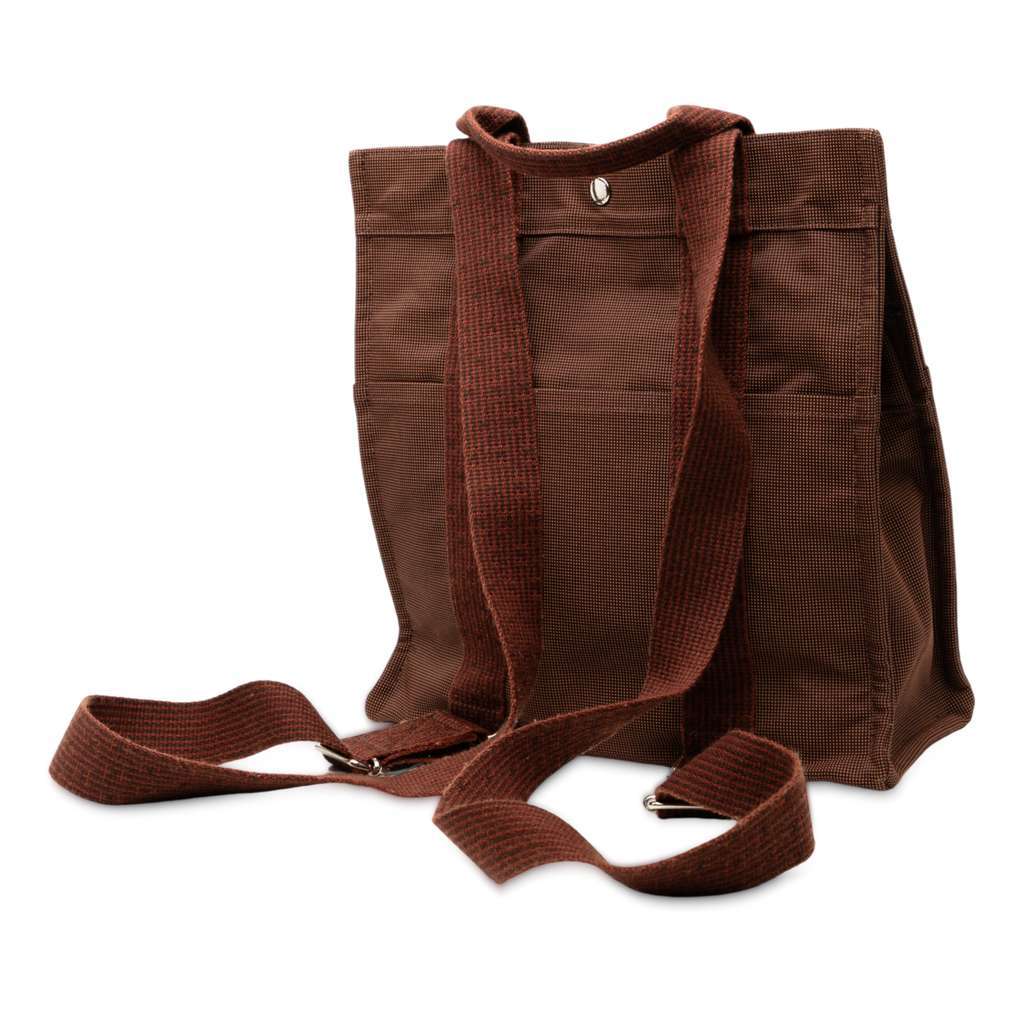 Hermès Canvas Herline Backpack PM Brown Canvas Good condition - Back View