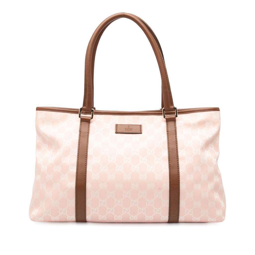 Gucci GG Canvas Tote Pink Canvas Good - Front View