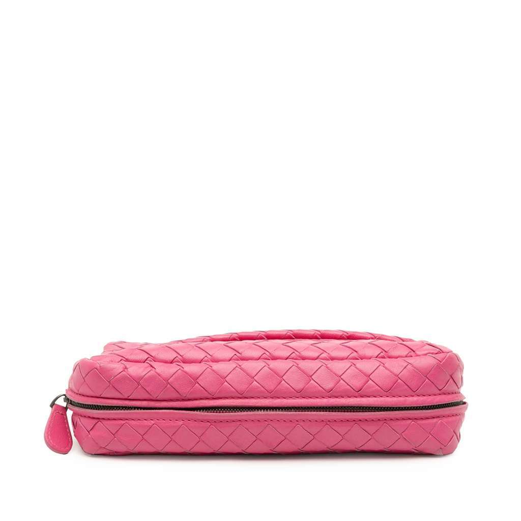 Bottega Veneta Mini Nappa Intrecciato Expandable Chain Flap Crossbody Pink Leather Very good - Inside View
