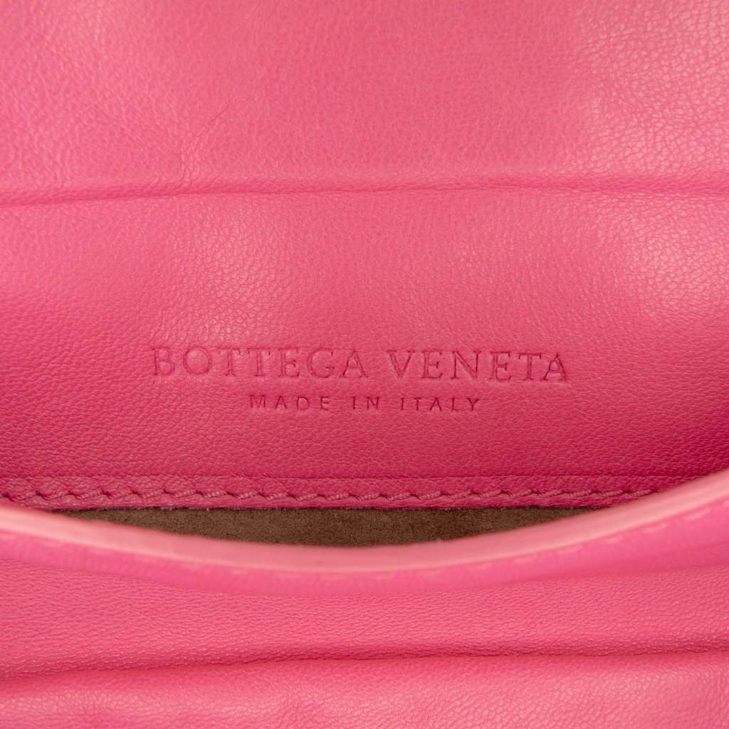 Bottega Veneta Mini Nappa Intrecciato Expandable Chain Flap Crossbody Pink Leather Very good - Box View