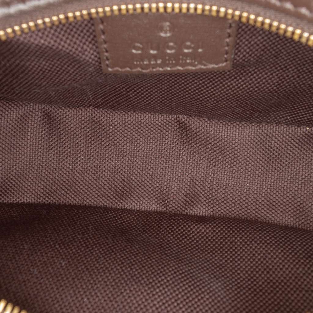 Gucci Mini GG Supreme Moon Side Web Shoulder Bag Brown Canvas Very good - Model View