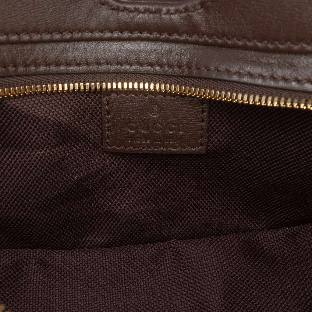 Gucci Mini GG Supreme Moon Side Web Shoulder Bag Brown Canvas Very good - Box View