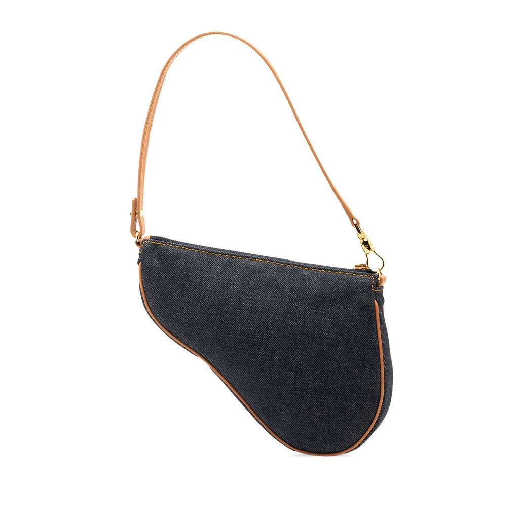 Dior Mini Denim Saddle Pochette Blue Denim Very good - Back View