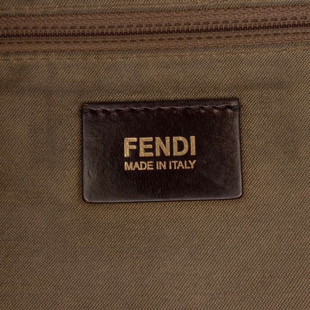Fendi Zucchino Spalmati Chiusura Tote Brown Canvas Good condition - Box View