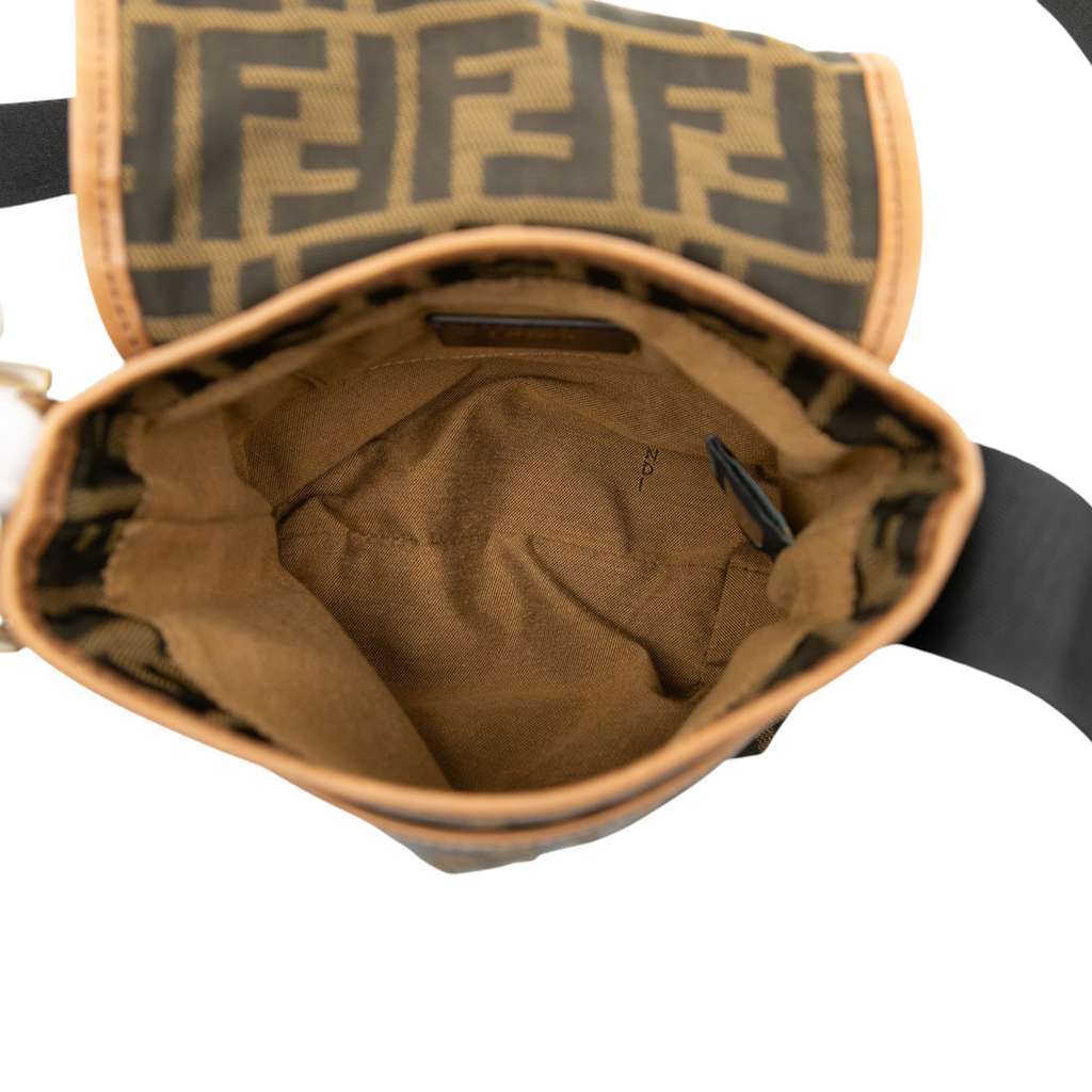Fendi Mini FF Zucca Canvas Crossbody Brown Canvas Very good - Model View