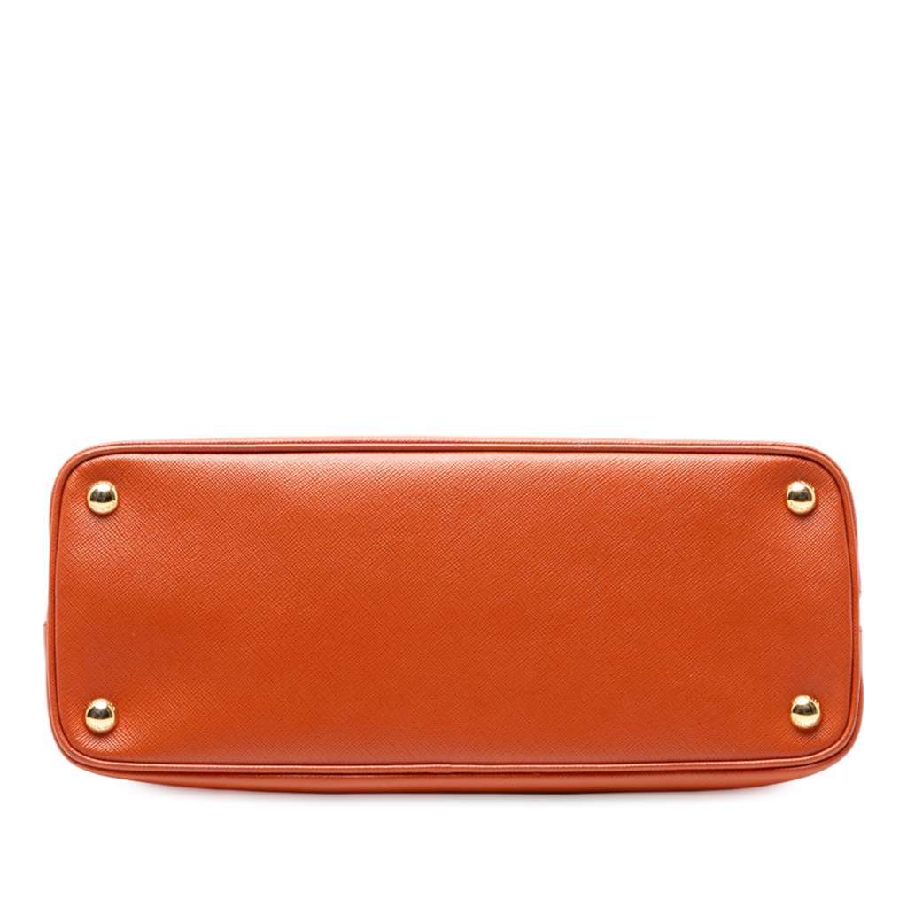Prada Medium Saffiano Lux Promenade Satchel Orange Leather Good - Inside View