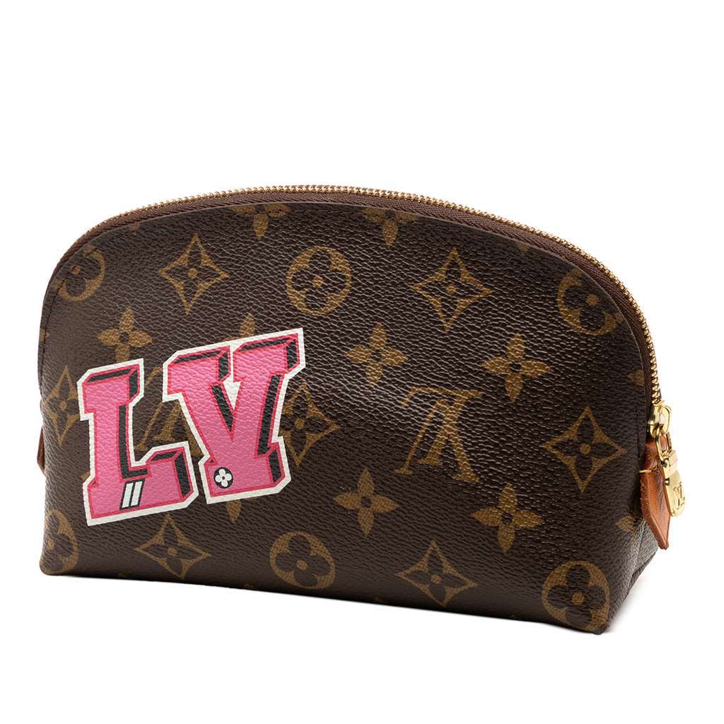 Louis Vuitton Monogram LV Story Cosmetic PM Pouch Brown Good - Back View