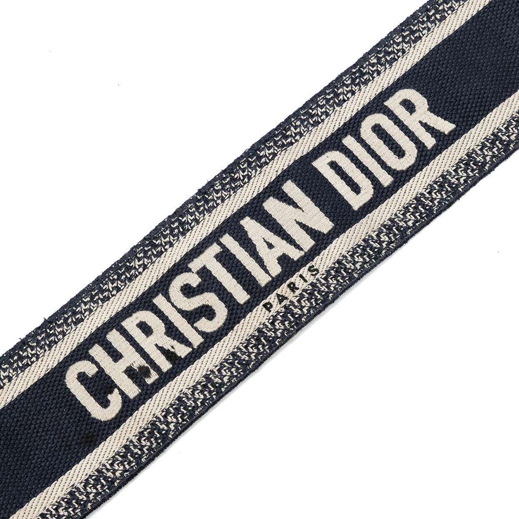 Dior Canvas Logo Embroidered Shoulder Strap Blue Canvas Good - Inside View