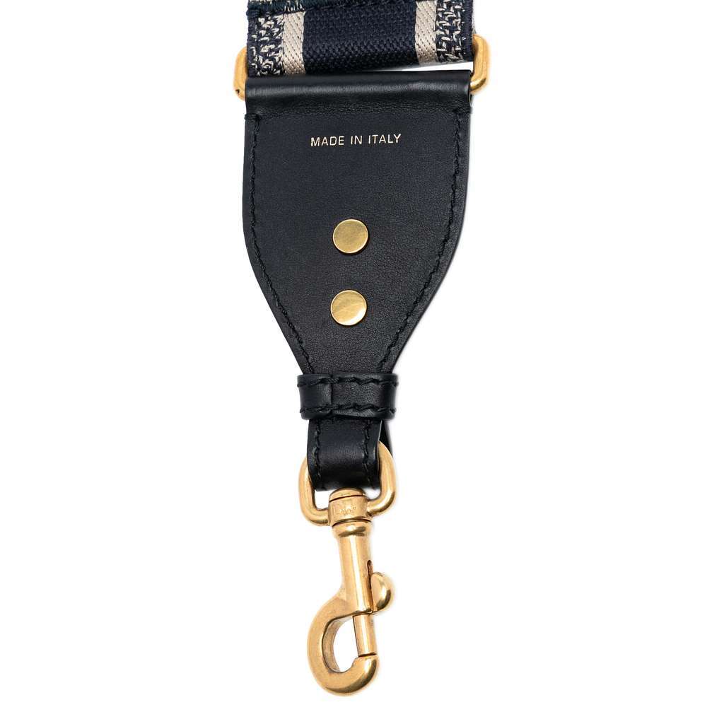 Dior Canvas Logo Embroidered Shoulder Strap Blue Canvas Good - Model View