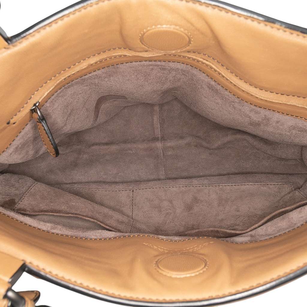 Bottega Veneta Medium Nappa Intrecciato Monaco Satchel Brown Leather Good - Model View