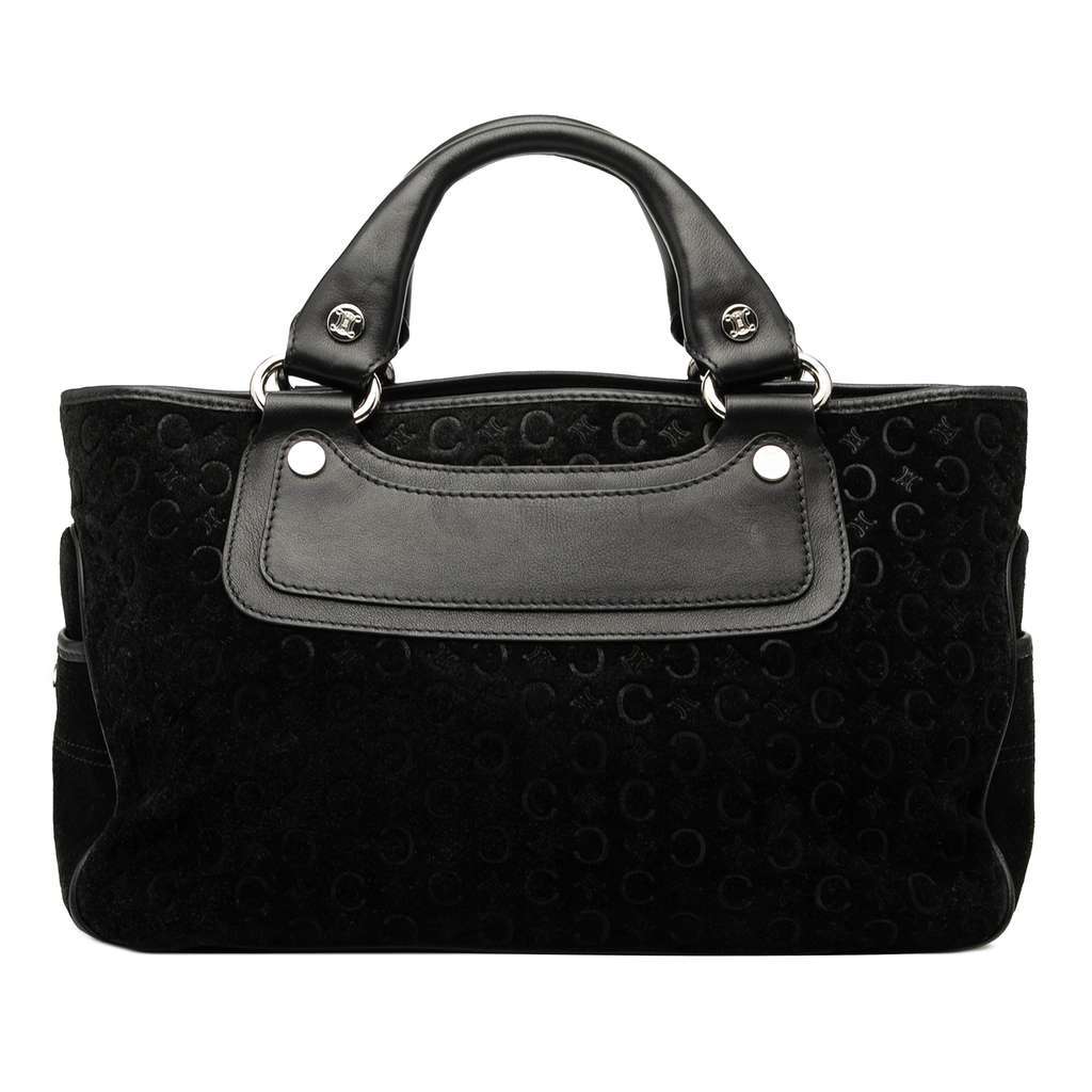 Celine C Macadam Suede Boogie Handbag Black Leather Very good - Front View
