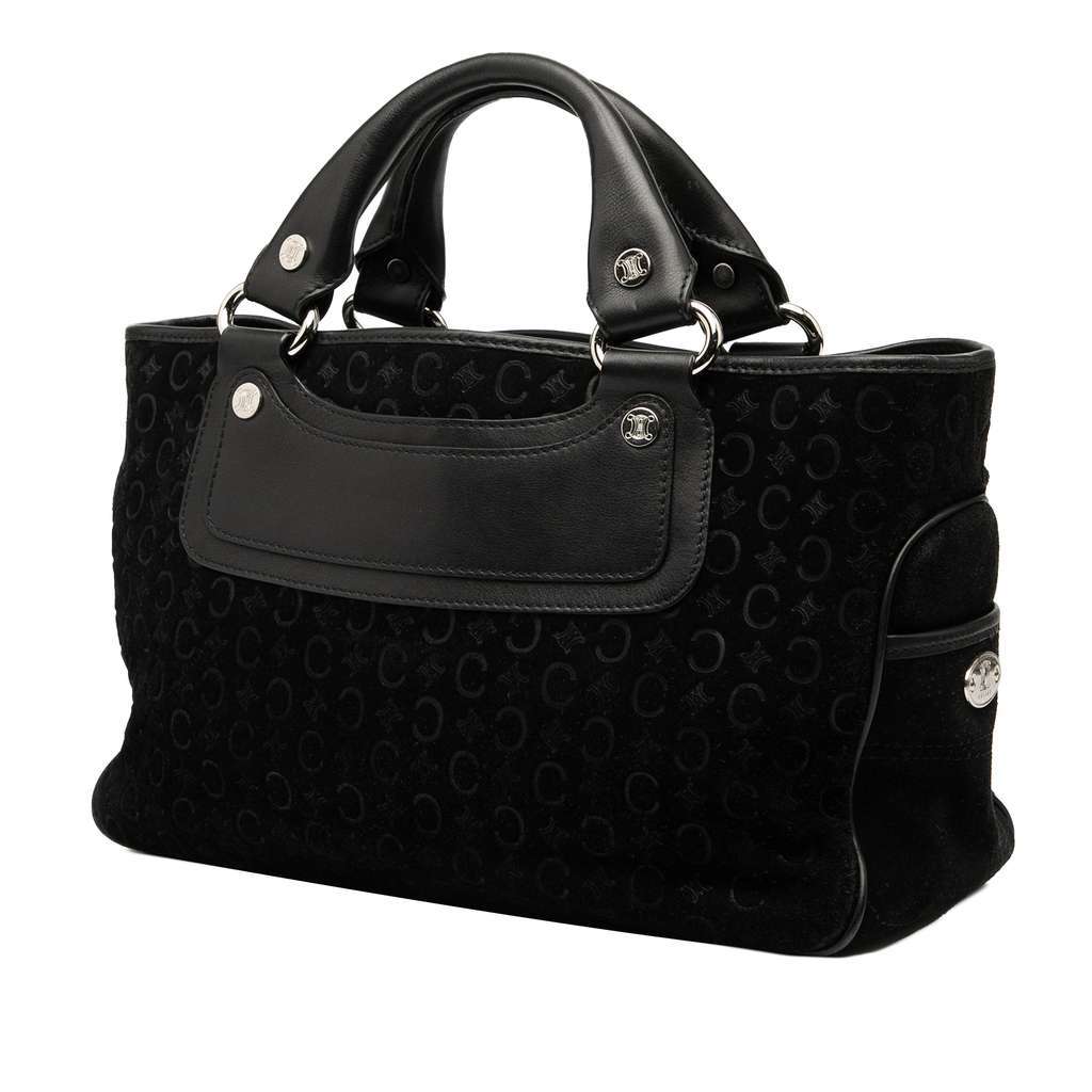 Celine C Macadam Suede Boogie Handbag Black Leather Very good - Back View
