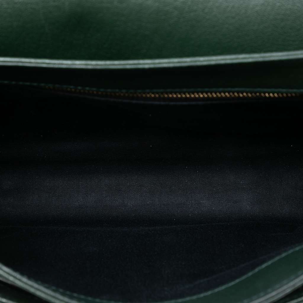 Saint Laurent Small Quilted Lambskin Becky Chain Shoulder Bag Green Leather Good - Model View