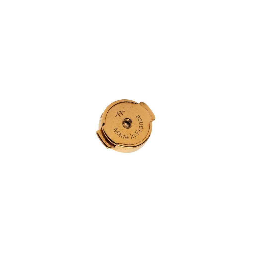 Hermès Gold Plated Barenia Loop Earrings Gold Metal Very good condition - Inside View