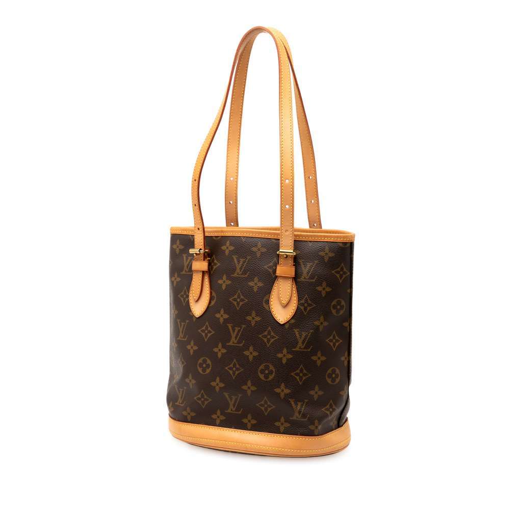 Louis Vuitton Monogram Petit Bucket Brown Good - Back View