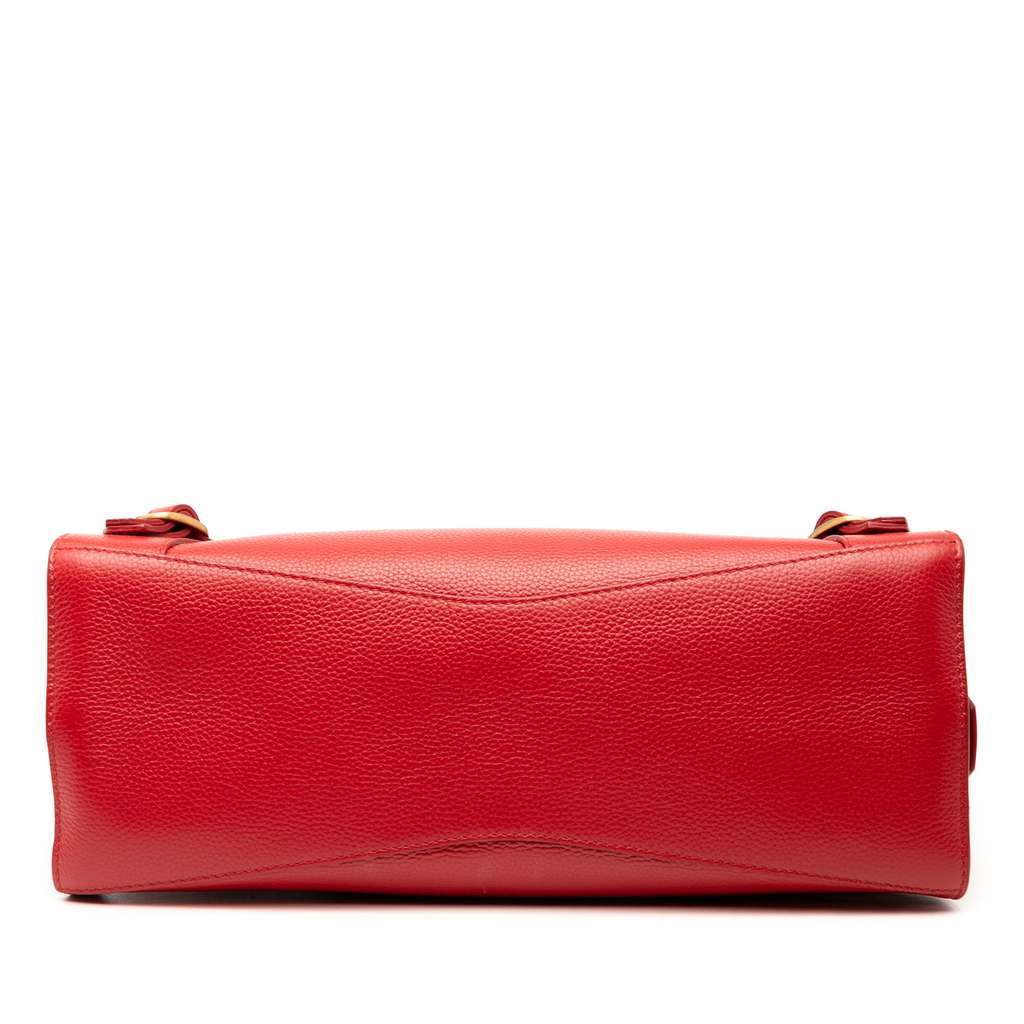 Balenciaga Small Grained Calfskin Motocross Neo Classic City Satchel Red Leather Very good condition - Inside View