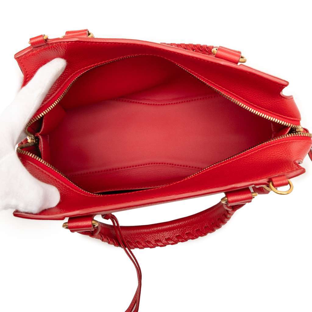Balenciaga Small Grained Calfskin Motocross Neo Classic City Satchel Red Leather Very good condition - Model View