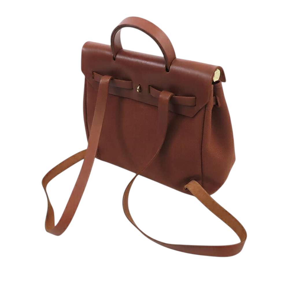 Hermès Toile Herbag Backpack PM Brown Canvas Good condition - Back View