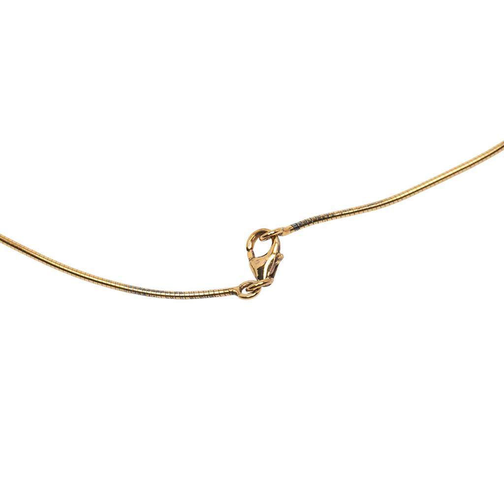 Hermès Gold Plated Enamel Pop H Pendant Necklace Purple Good condition - Model View
