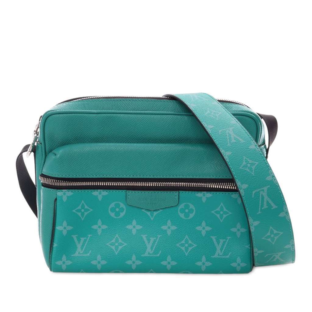Louis Vuitton Monogram Taigarama Outdoor Messenger Green Leather Good condition - Front View