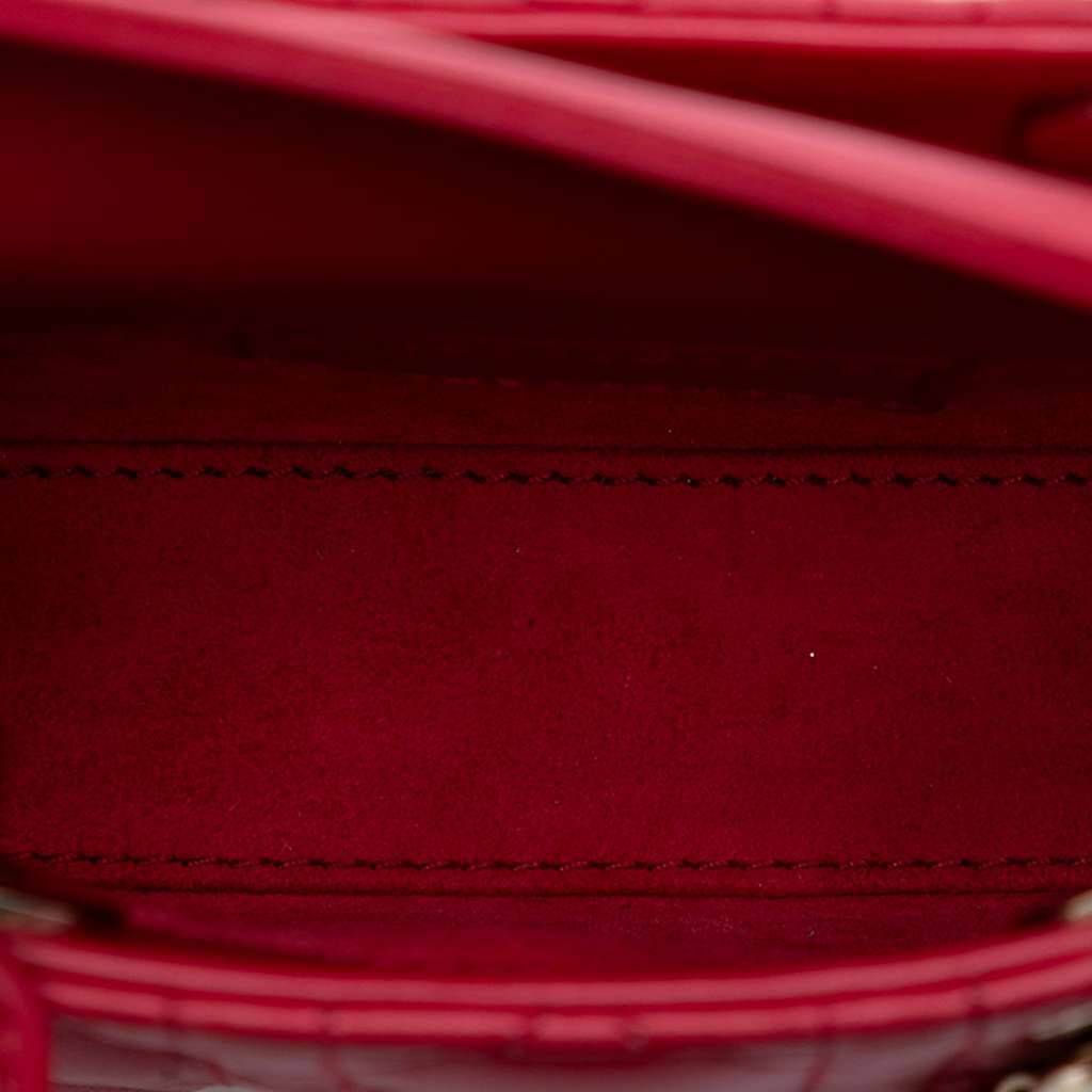 Dior Micro Lambskin Cannage Lady Dior Red Leather Very good condition - Model View