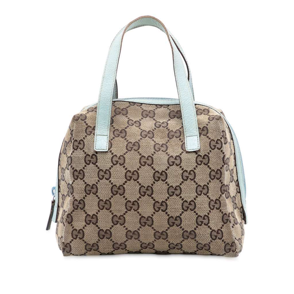 Gucci Mini GG Canvas Balthus Tofu Bag Brown Canvas Good - Front View