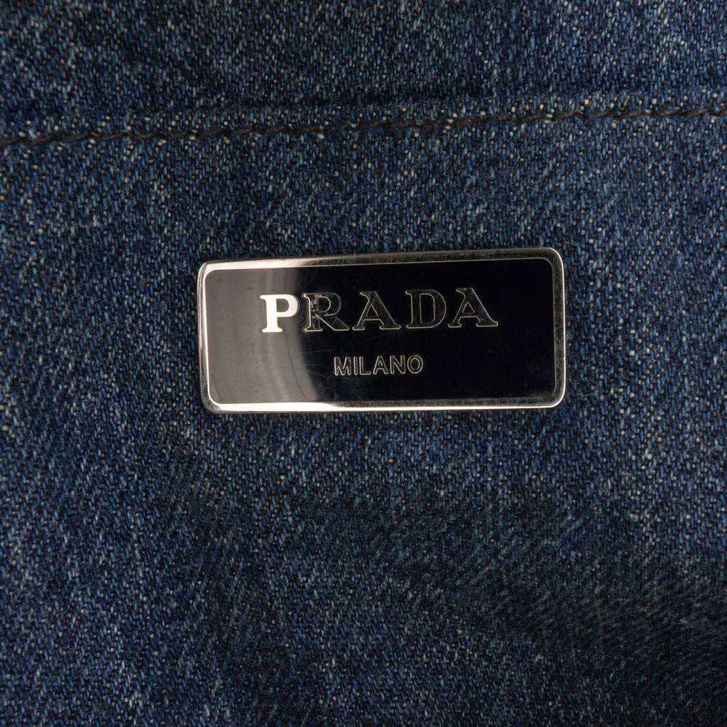 Prada Denim Canapa Bijoux Satchel Blue Denim Good condition - Box View