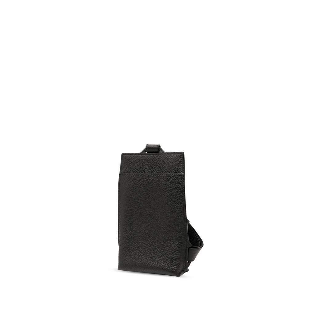 Loewe Grained Calfskin Vertical T Pocket Pouch Black Leather Very good condition - Back View
