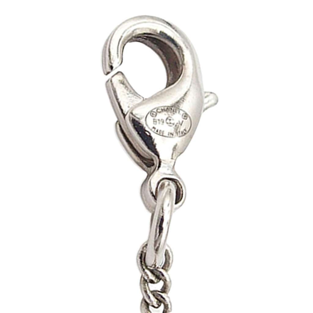 Chanel CC Silver Plated Rhinestones Pendant Necklace Silver Metal Good - Box View