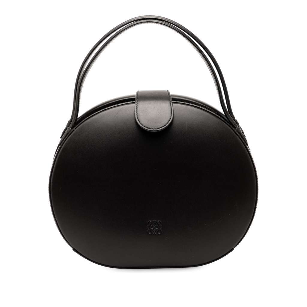 Loewe Leather Anagram Round Handbag Black Leather Good condition - Front View