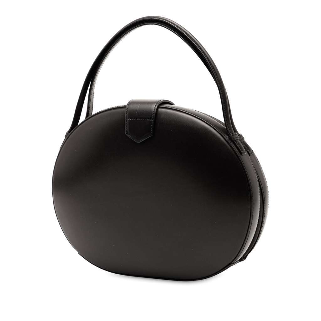 Loewe Leather Anagram Round Handbag Black Leather Good condition - Back View