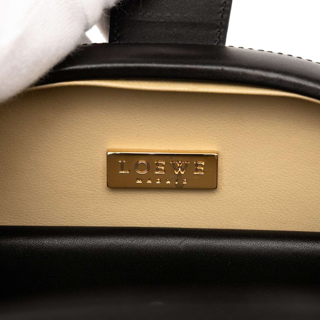Loewe Leather Anagram Round Handbag Black Leather Good condition - Box View