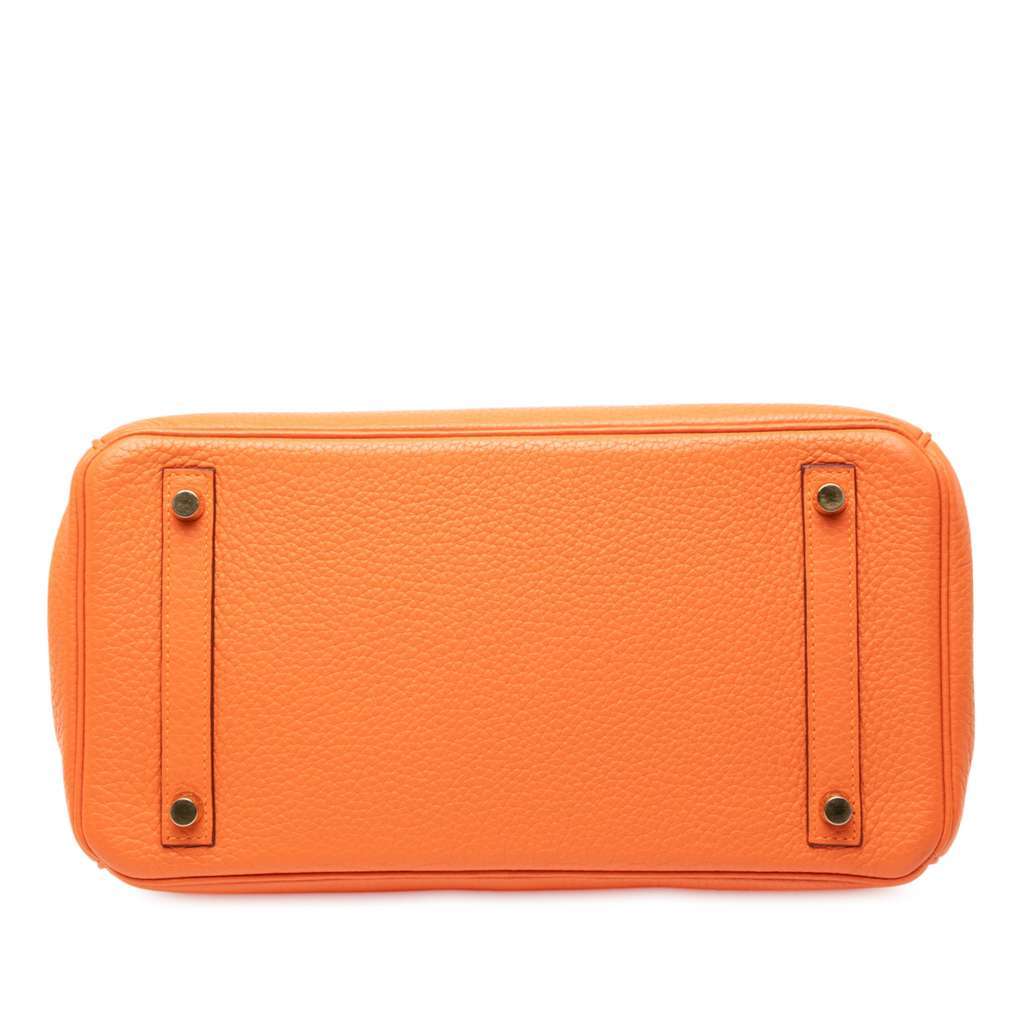 Hermès Clemence Birkin Retourne 30 Orange Leather Good condition - Inside View